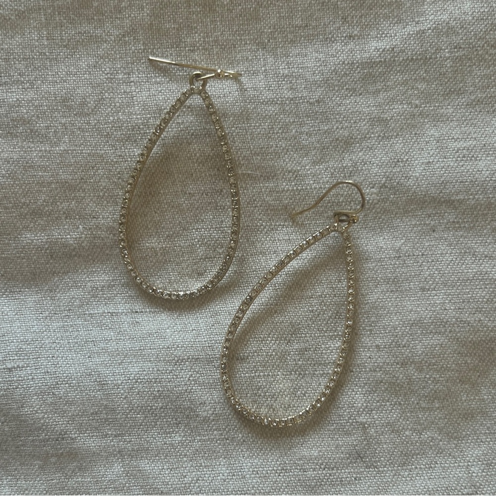 1inch long diamond earrings
